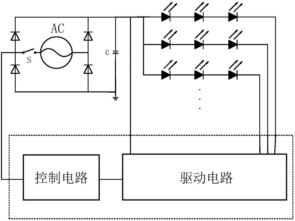 Switch switching circuit for LED