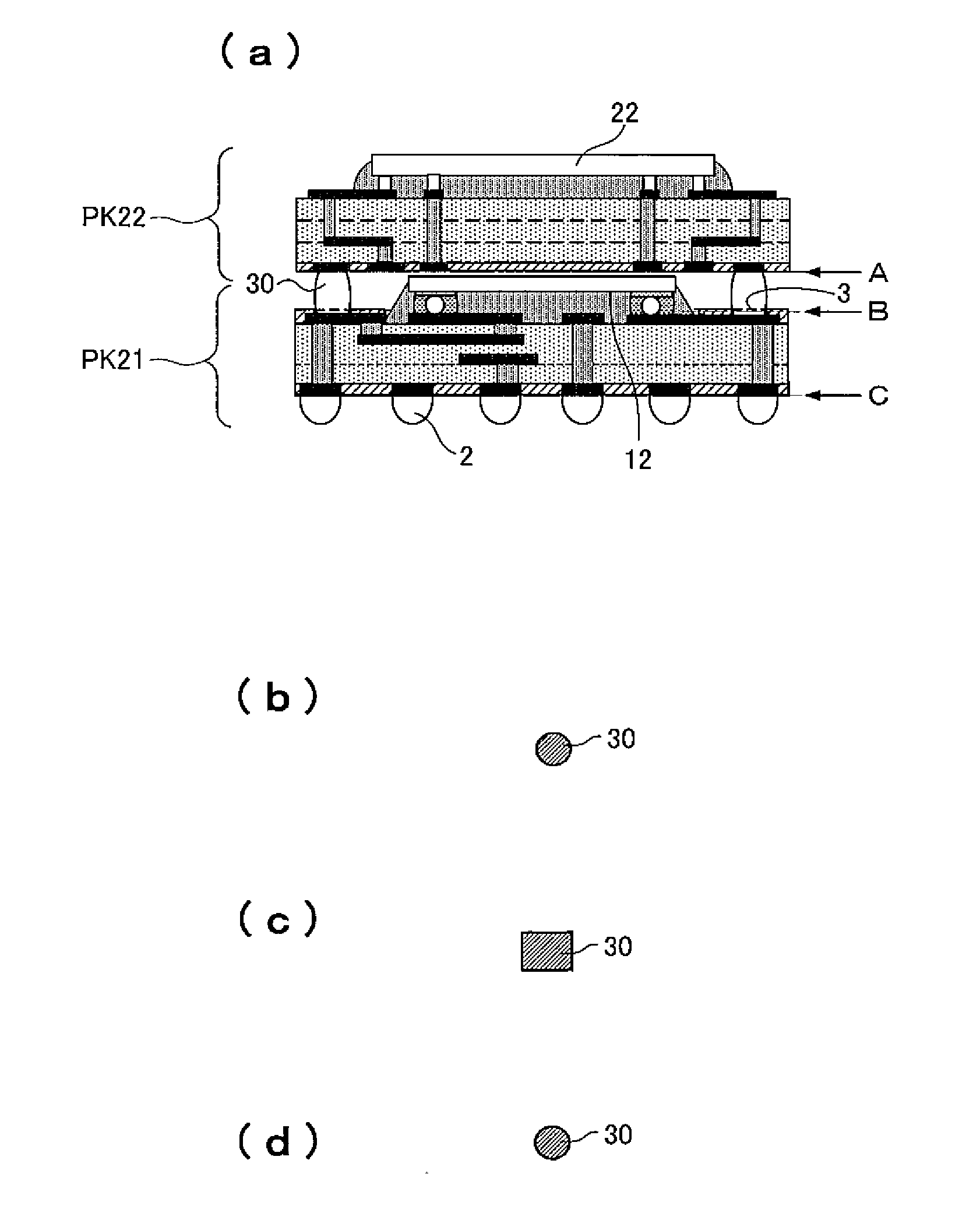 Semiconductor module for stacking and stacked semiconductor module