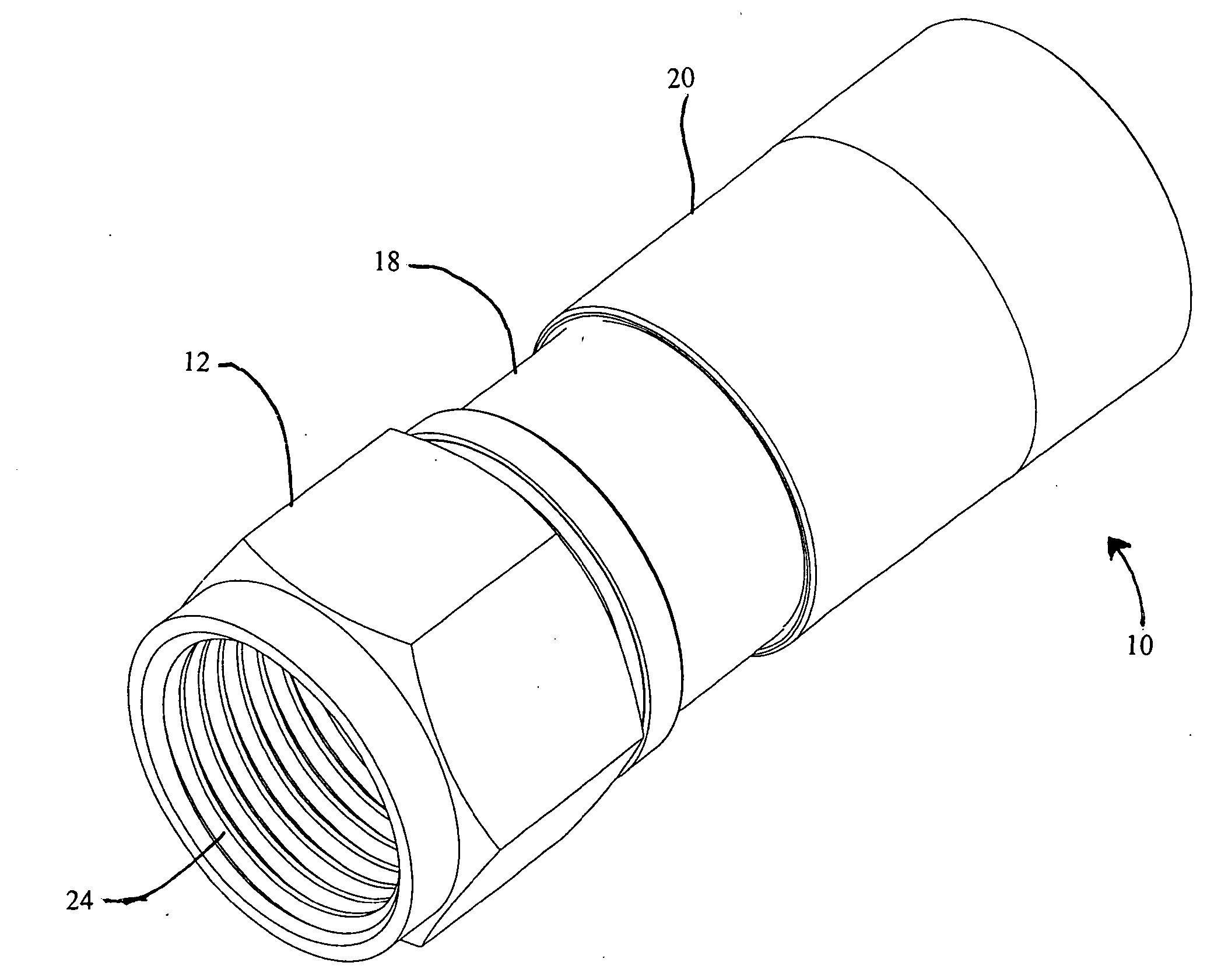 Coaxial cable compression connector