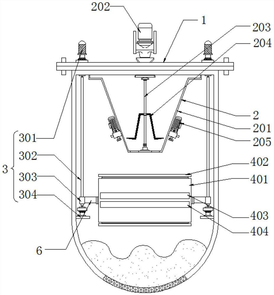 Gallnut processing grinding device with filtering structure