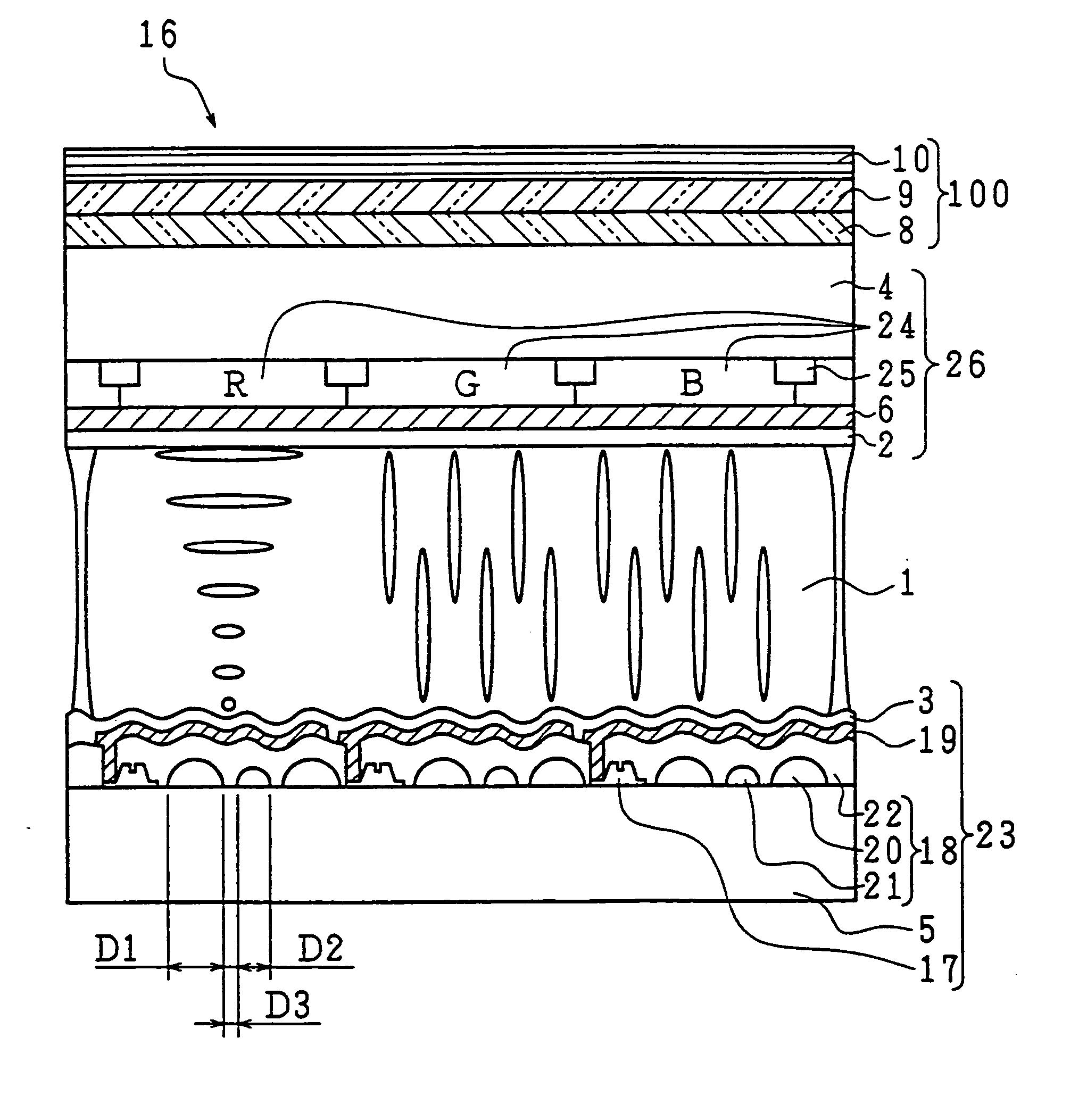 Reflective liquid crystal display device and reflective liquid crystal display device incorporating touch panel arranged therefrom