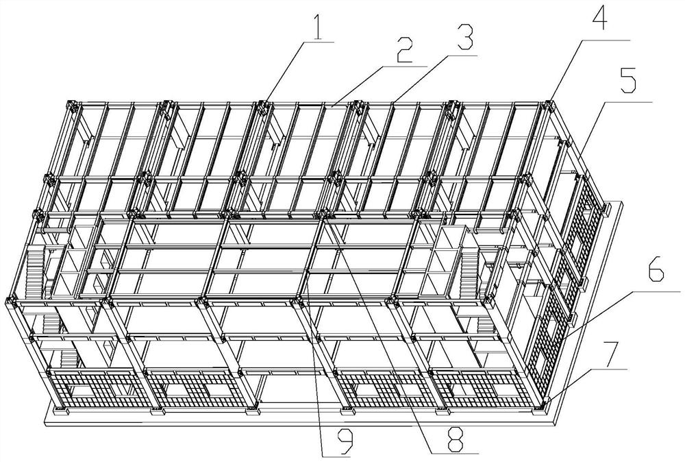 Energy-saving and environment-friendly frame assembly type building structure body