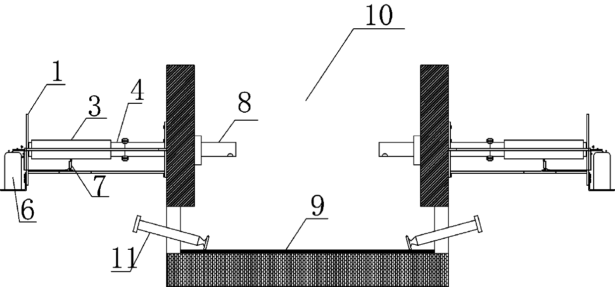 Endoscope execution mechanism used in float glass molten tin bath and adjusting method of endoscope execution mechanism