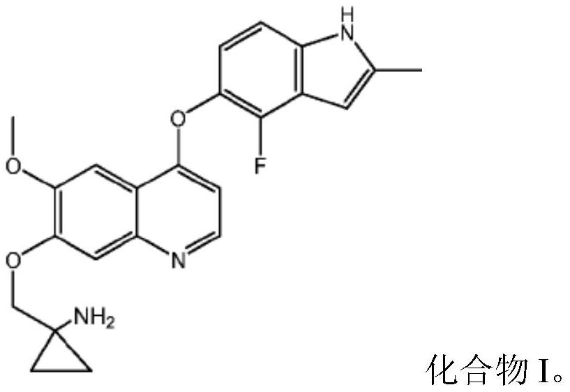 Quinoline compound for combined treatment on carcinoma of colon and rectum