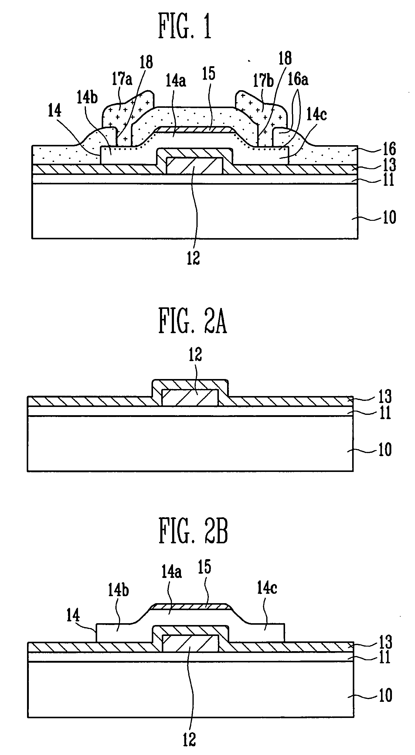 Thin film transistor, flat panel display device having the same, and associated methods