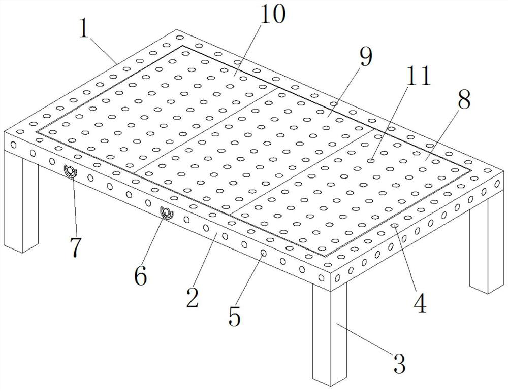 A prefabricated steel frame structure processing platform for assisting workpiece welding