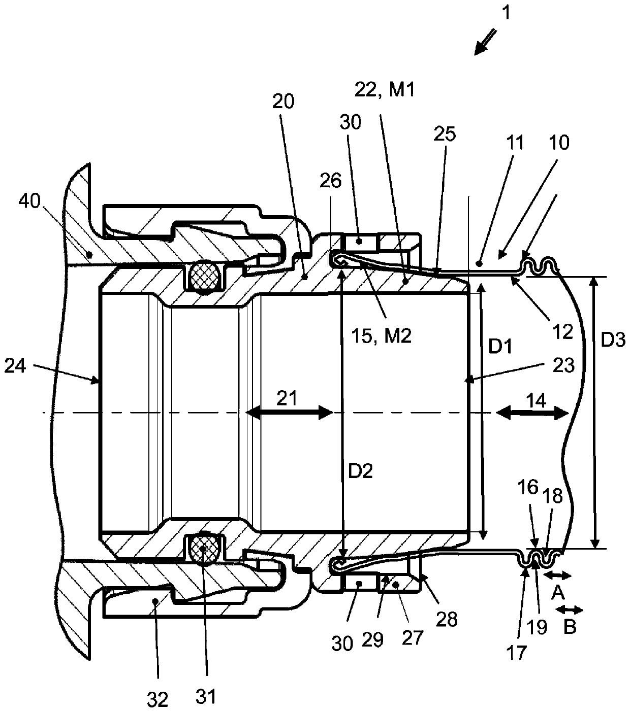 Pipe device having a bonded joint