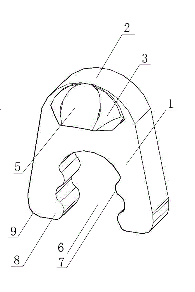 Recessed-point round-end S type tooth structure