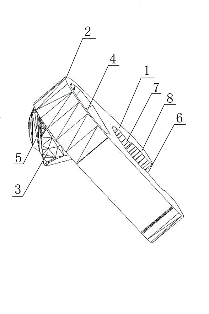 Recessed-point round-end S type tooth structure