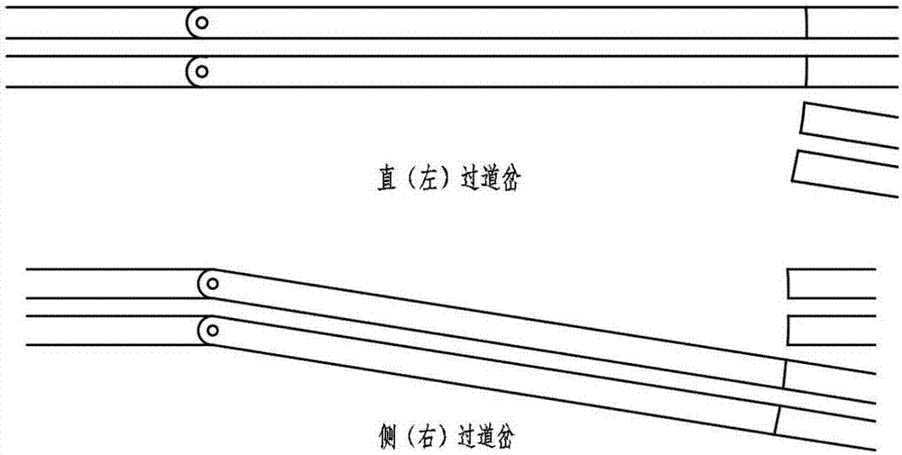 Suspending sky railway dual-wheel rotation co-directional synchronous rotation turnout