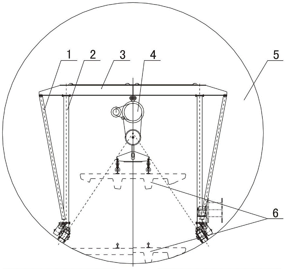 Trackless door operator applied in round hole