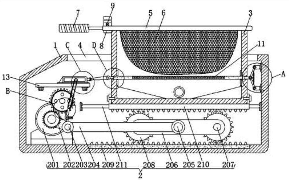 Whitebait cleaning device and method based on power shaking and linkage blockage prevention