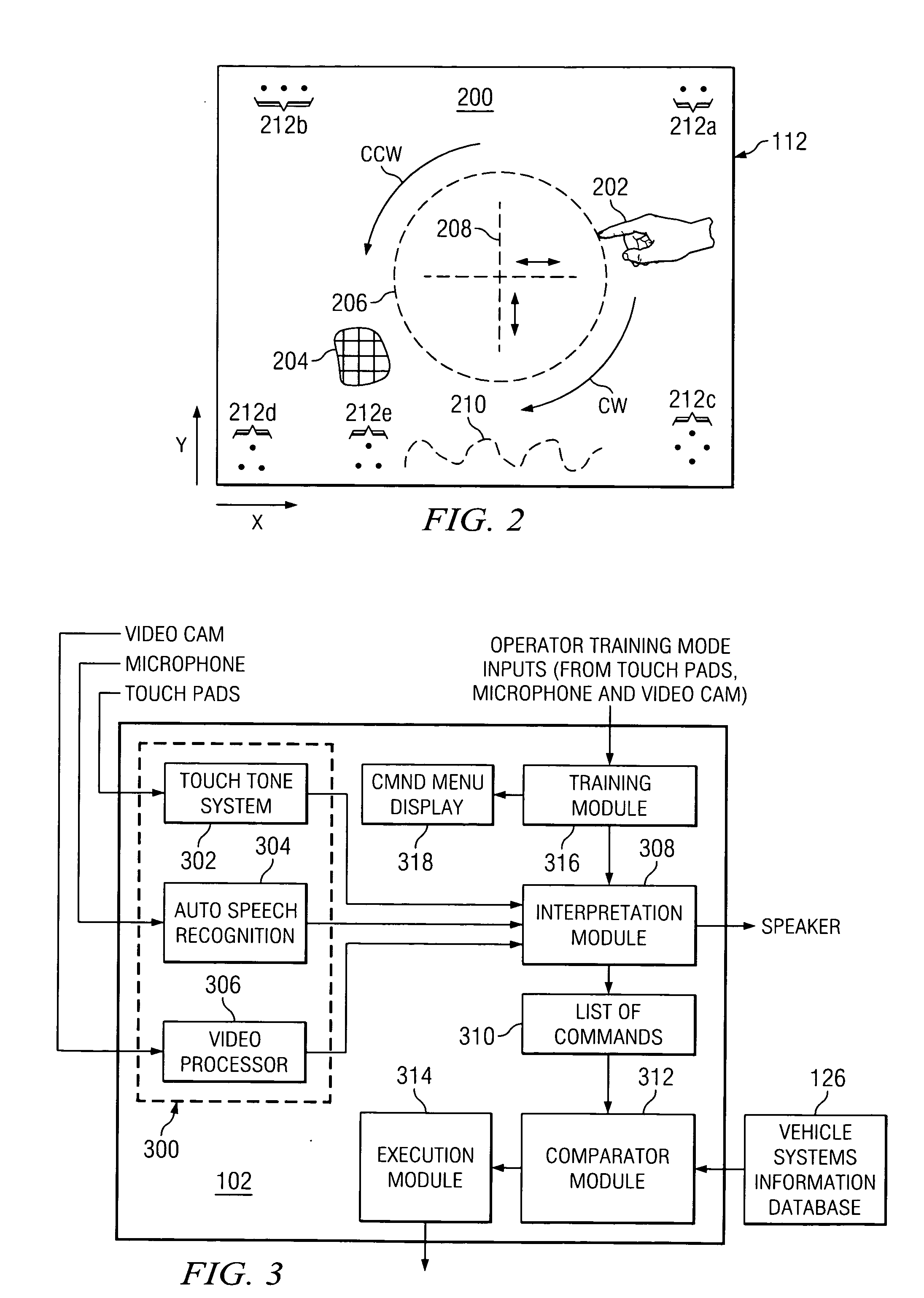 Touch gesture based interface for motor vehicle