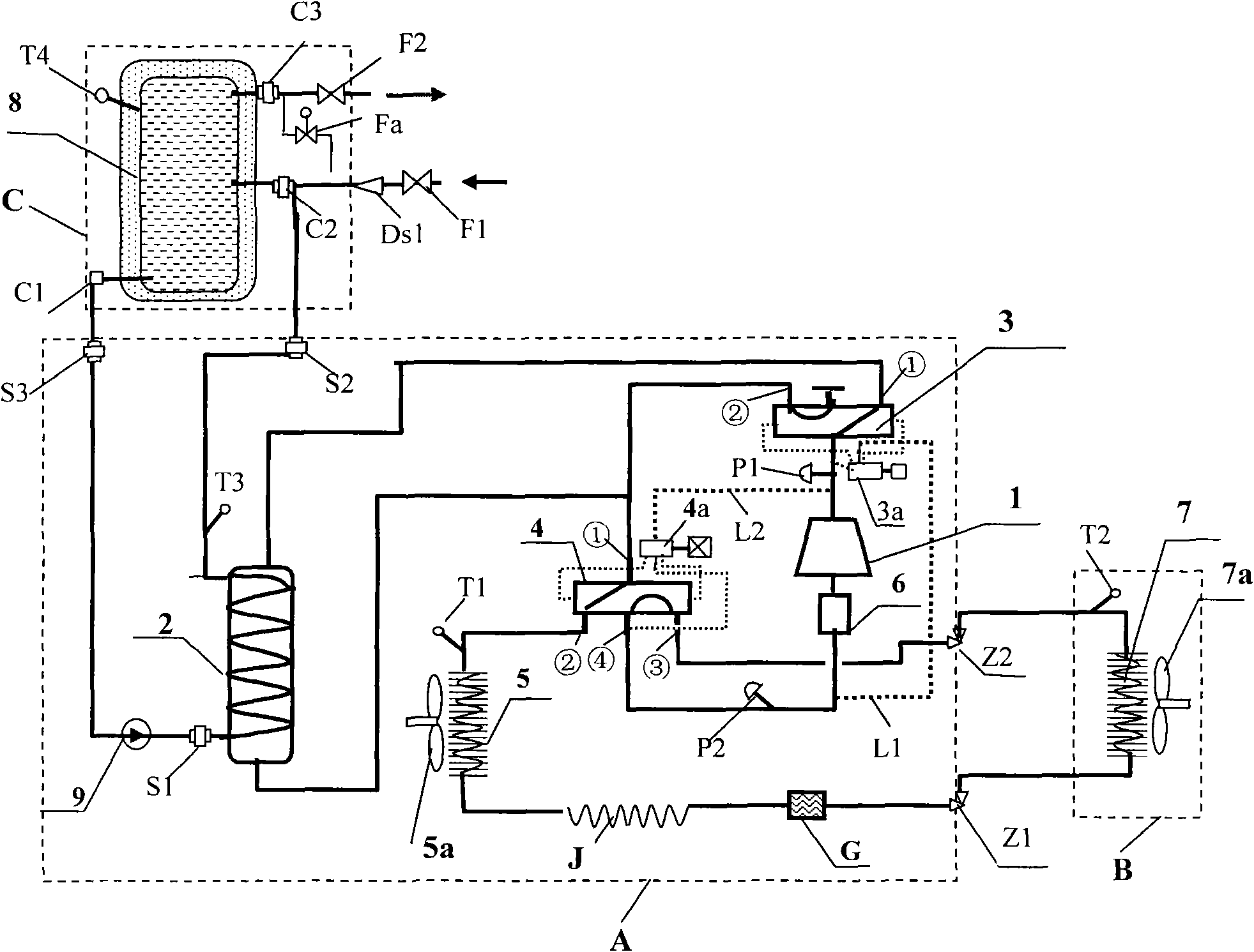 Simple, high-efficiency and reliable cold-warm air-conditioning water heater