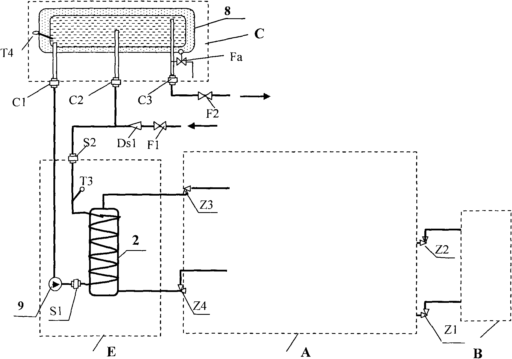 Simple, high-efficiency and reliable cold-warm air-conditioning water heater