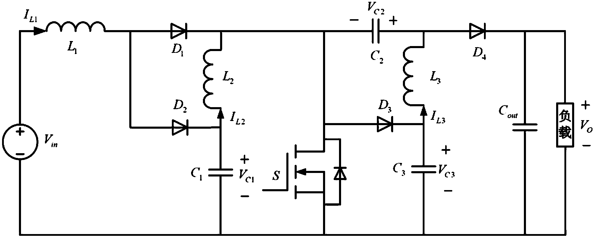 Single-switch high-gain boosting DC (direct current)/DC converter