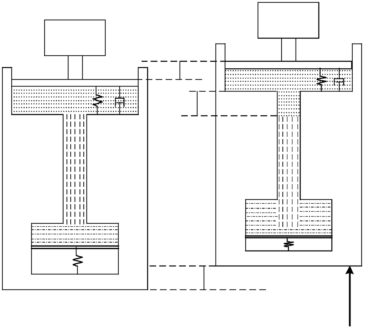 Hydraulic-elastic vibration isolator connected to main supporting reducing rod in series