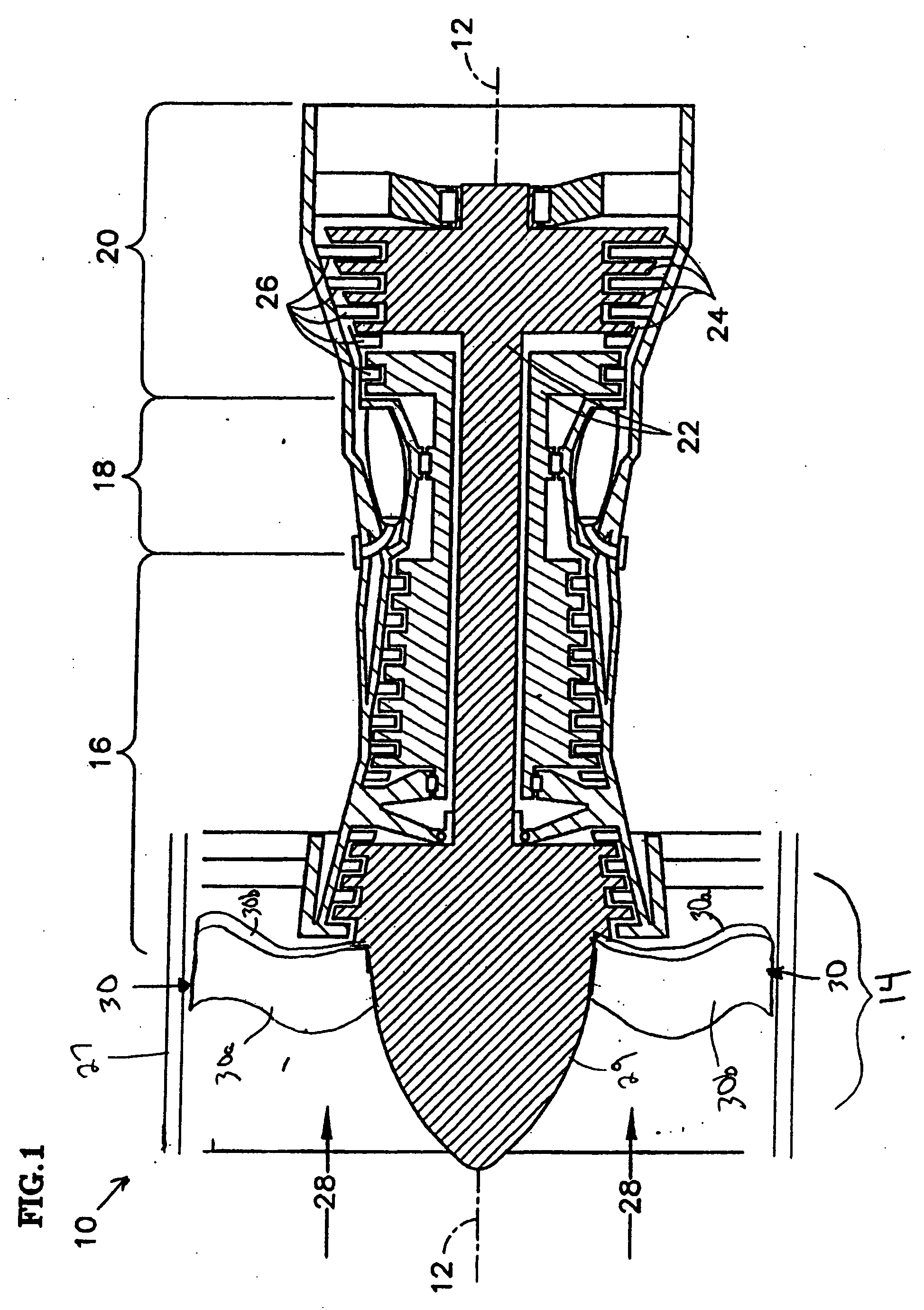 Hollow fan blade for gas turbine engine