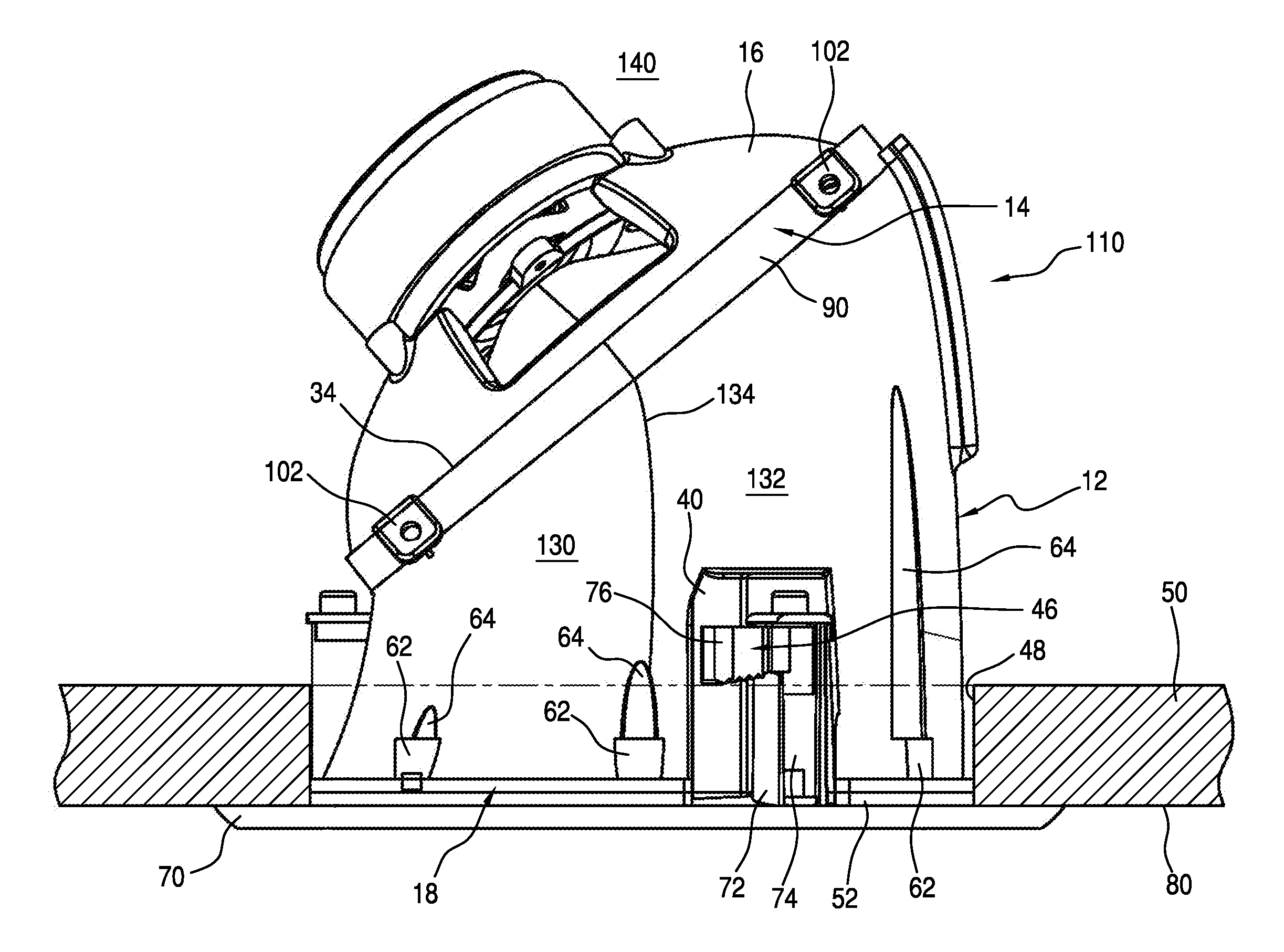 Ceiling-mounted loudspeaker enclosure