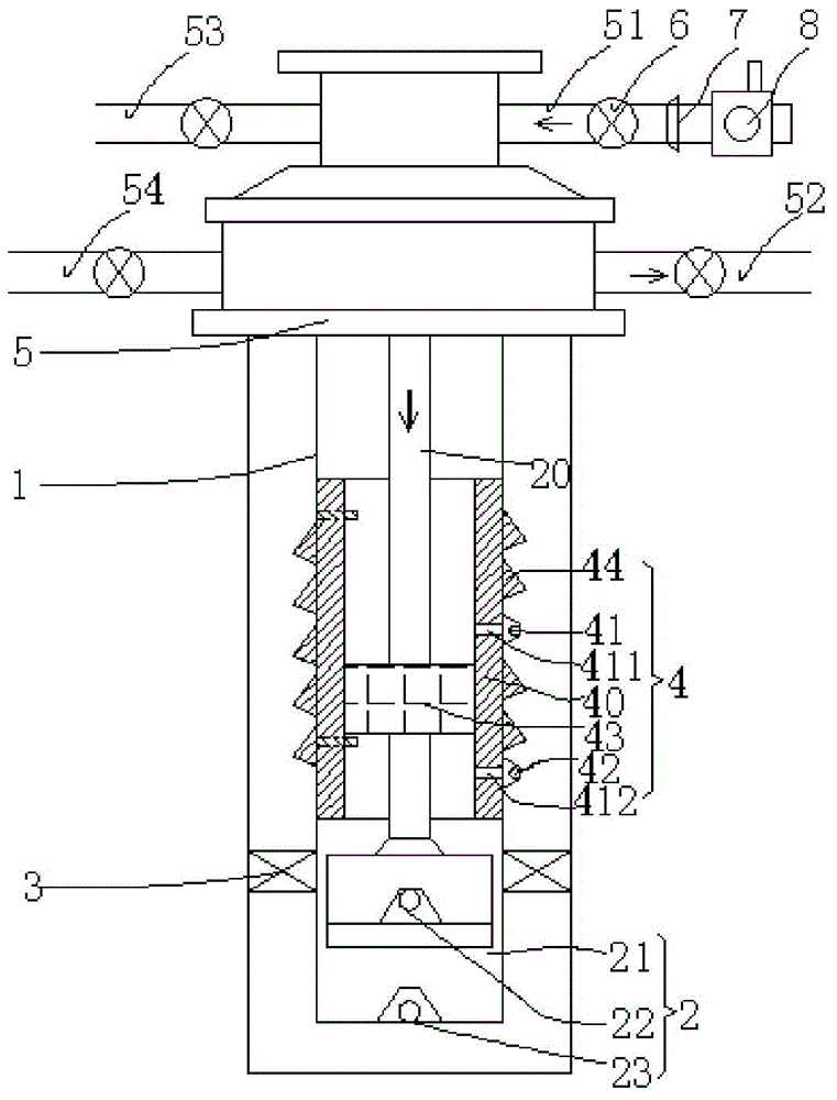 Flow distributing device, heavy oil viscosity decreasing exploitation system and extraction method thereof