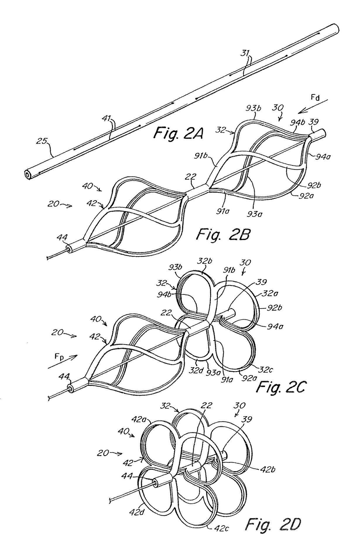 Patent foramen ovale (PFO) closure device with linearly elongating petals