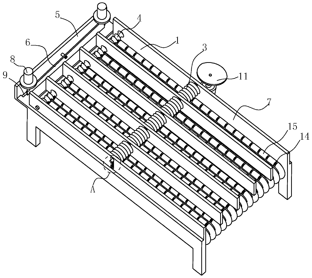 Evenly-spreading and slicing integrated equipment for cassia twigs and method
