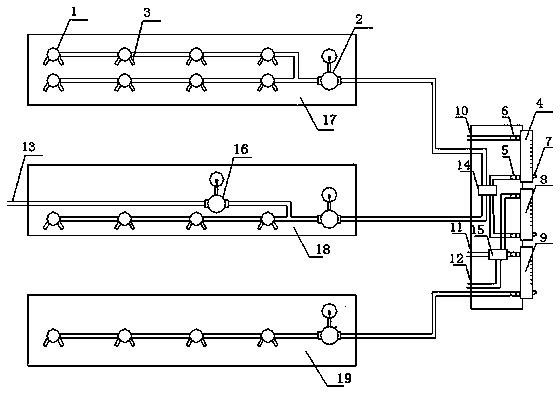 Collecting bar type multi-gas separating/regulating/controlling device for mining rescue capsule