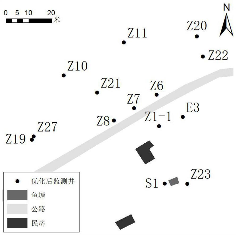 Optimization method of groundwater pollution monitoring network based on two-step topsis method