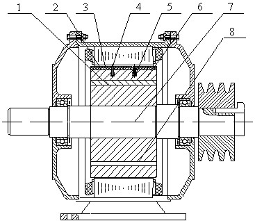 Biradial combined type magnetic pole permanent magnet driving motor