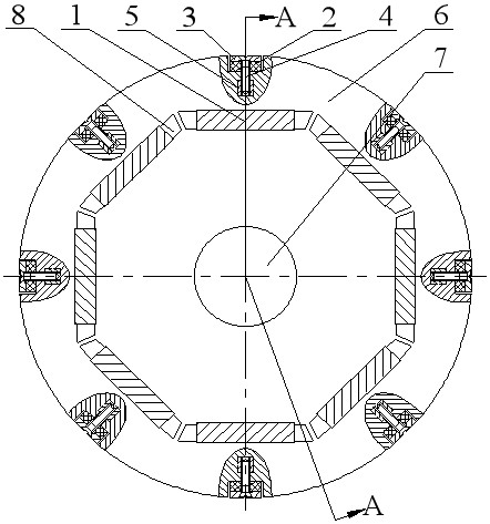 Biradial combined type magnetic pole permanent magnet driving motor