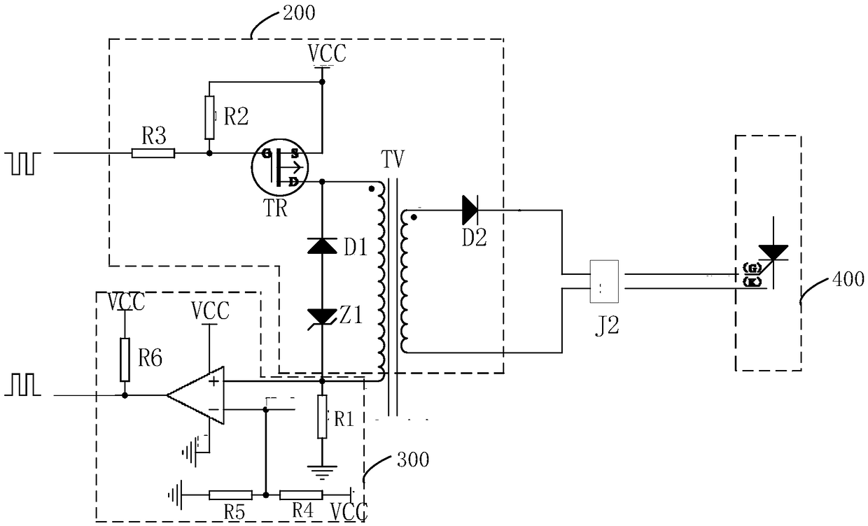 Thyristor triggering pulse signal detecting circuit