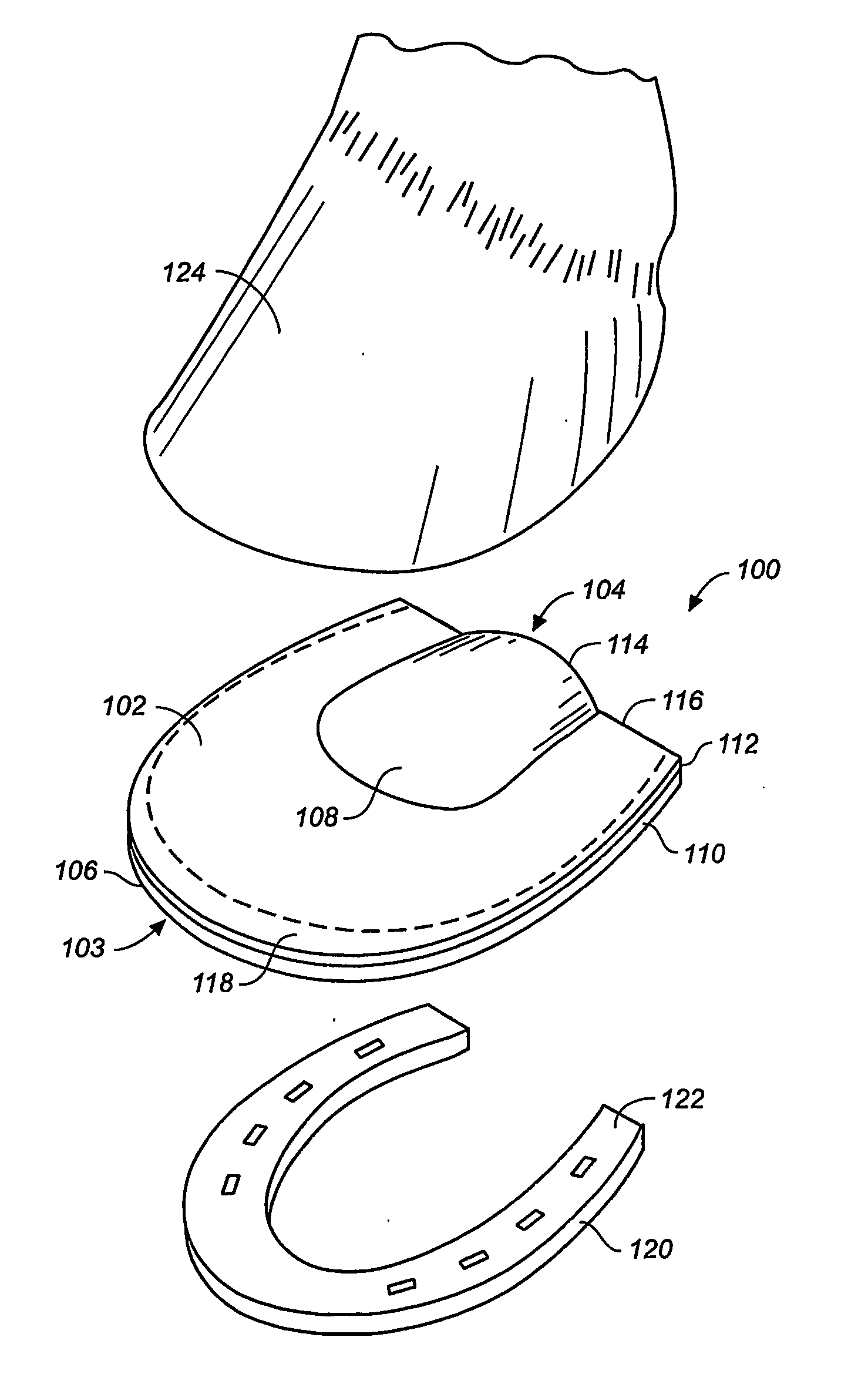 Inflatable horseshoe support pad