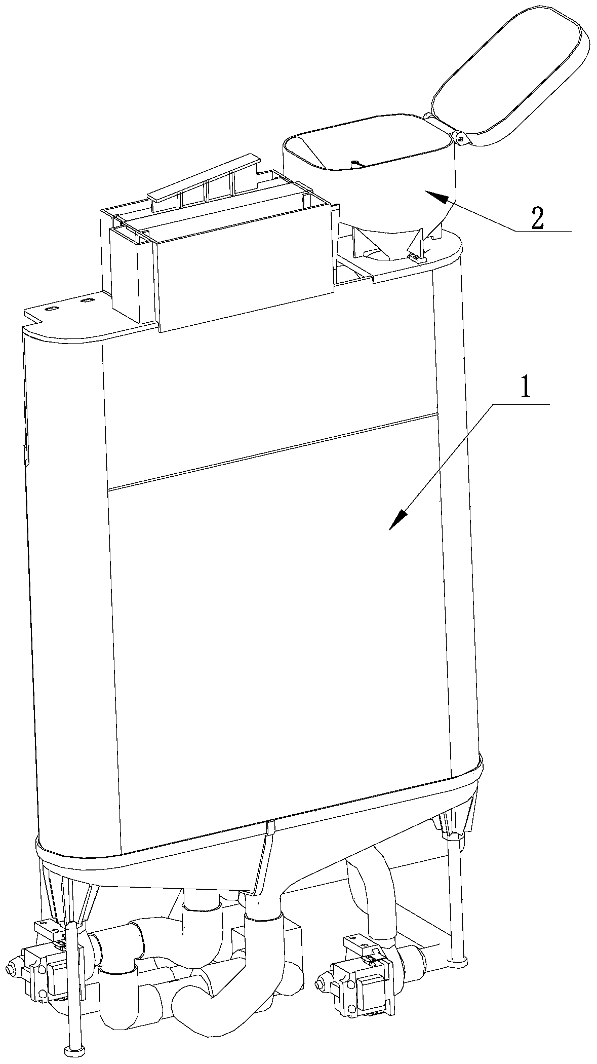 A fixing mechanism of a flocculant dispenser and a washing machine