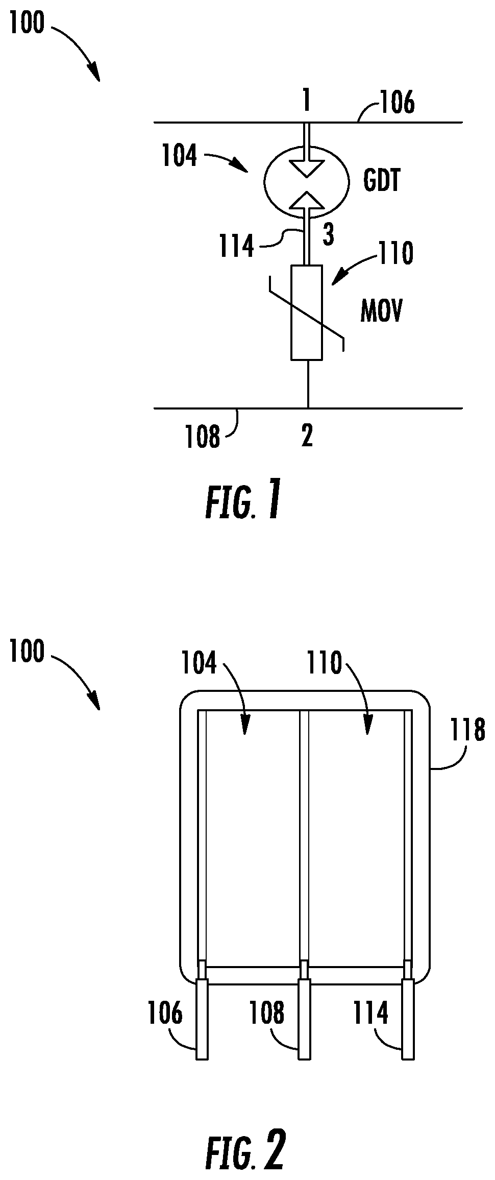 Conbined tubular metal oxide varistor and gas discharge tube