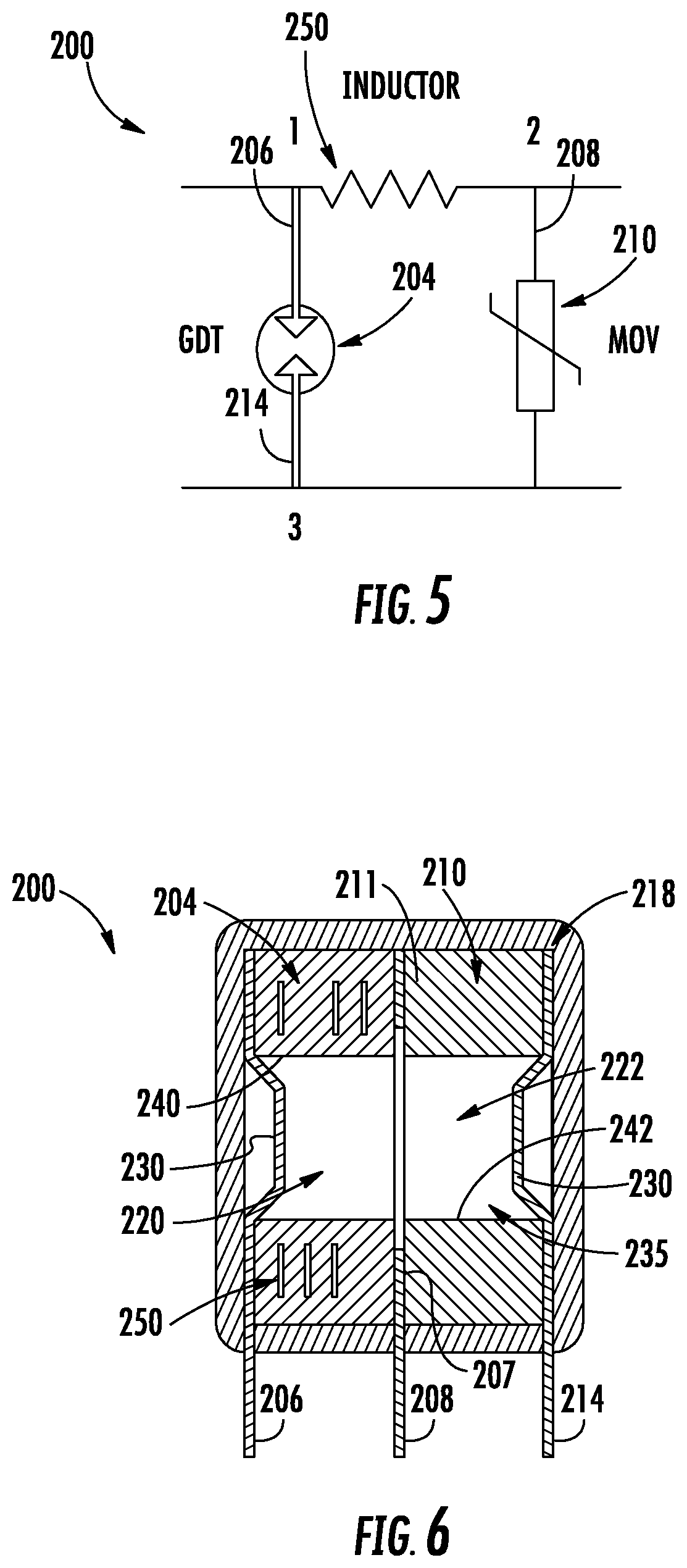 Conbined tubular metal oxide varistor and gas discharge tube