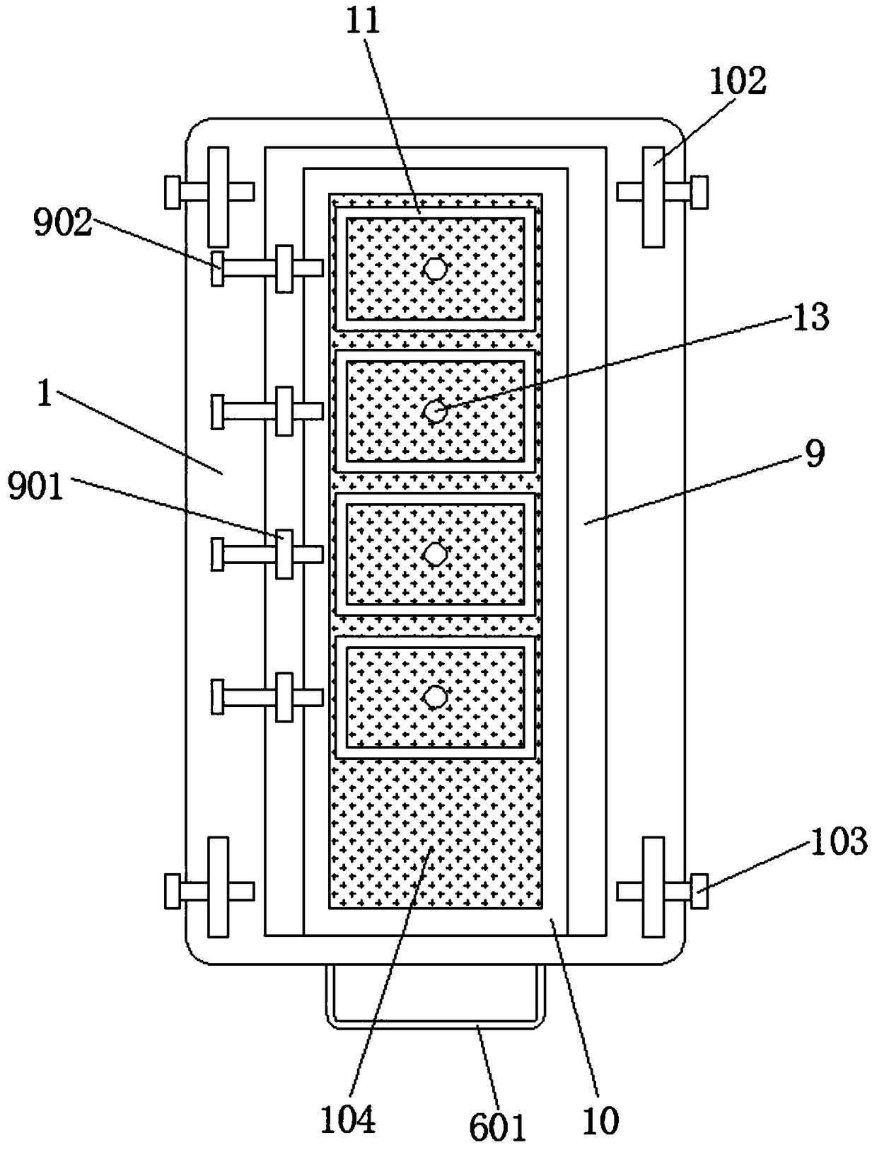 Adjusting anti-radiation device for radiotherapy department