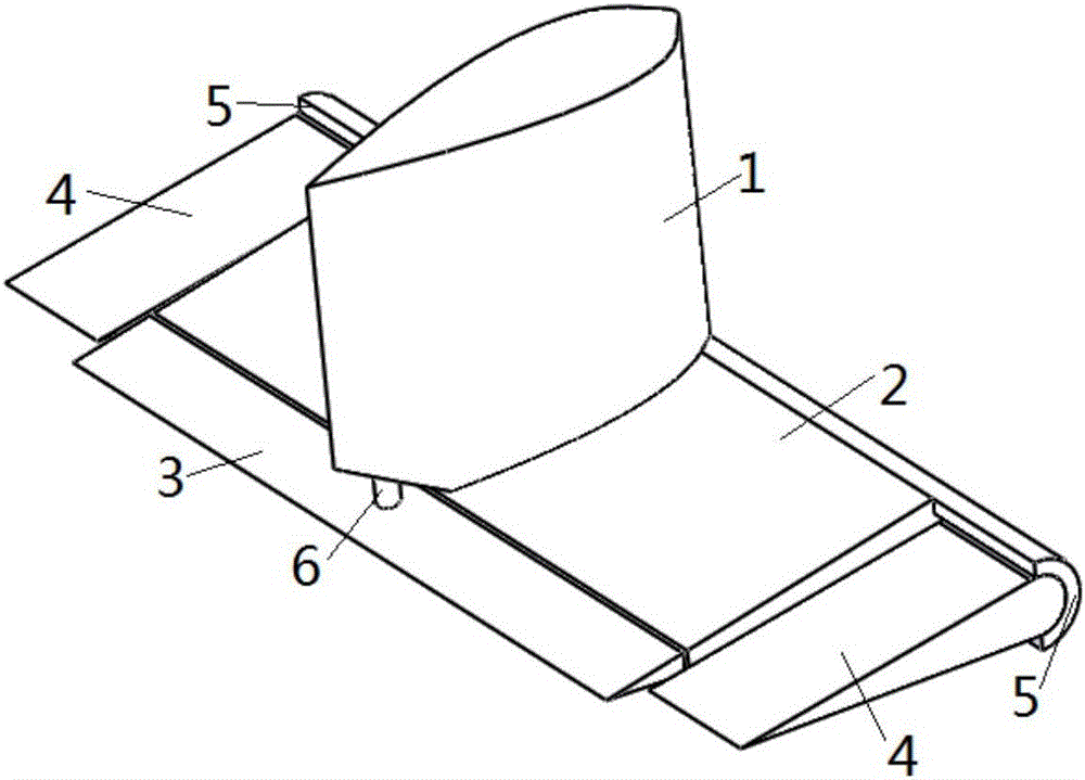 T-shaped hydrovane and auxiliary wing plate composite roll-stabilization device
