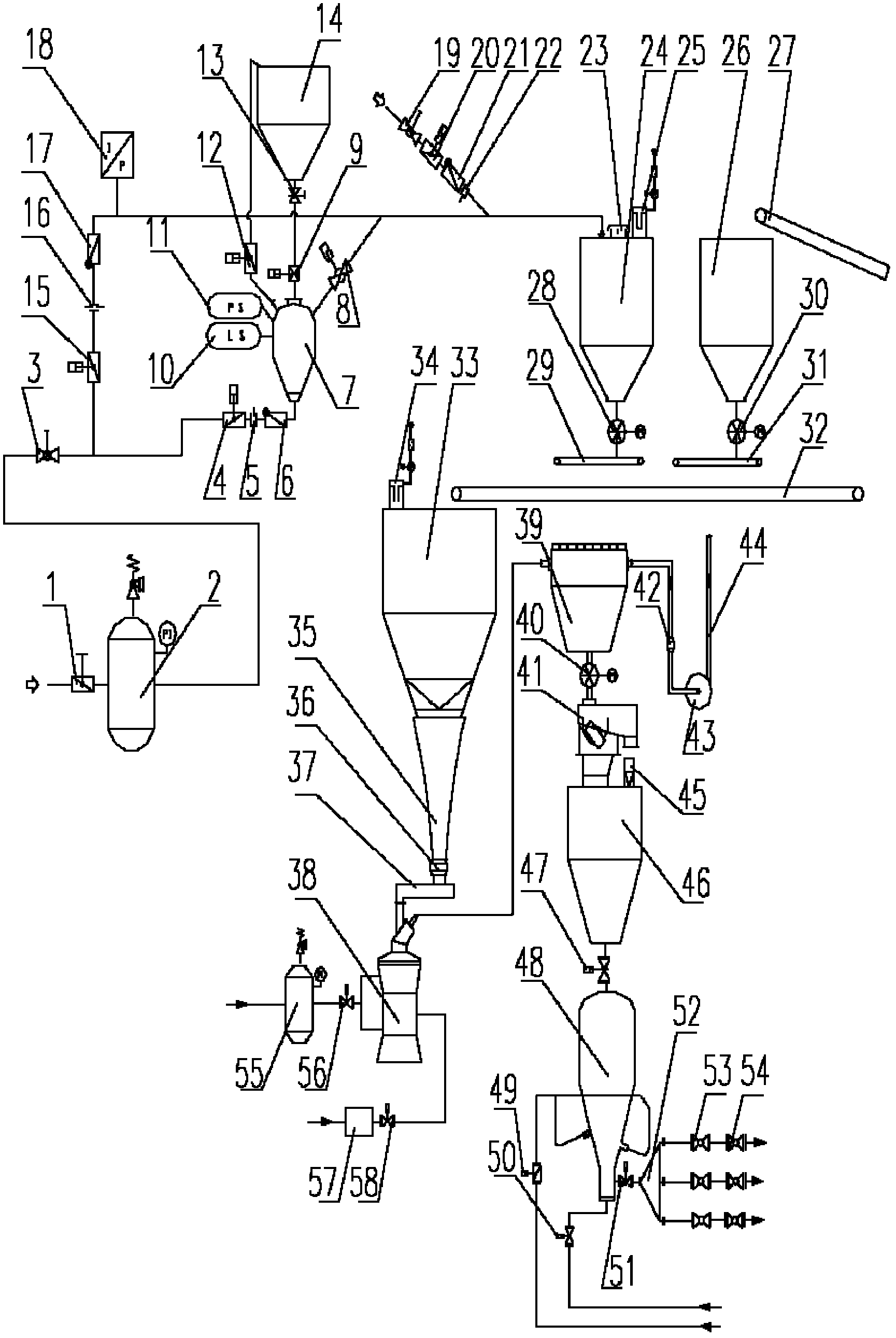 Pneumatic conveying and blast furnace injecting device for coke oven dust-removing ash and using method thereof