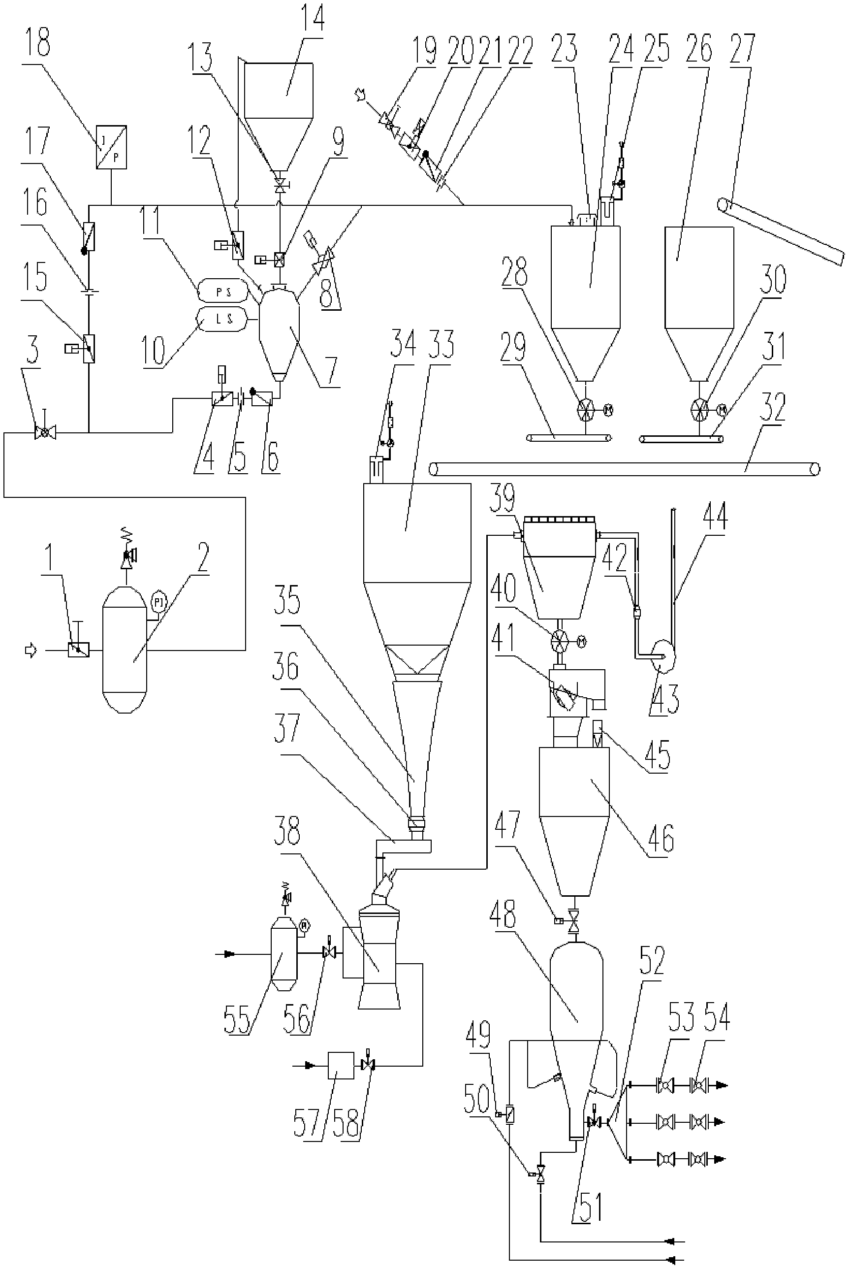 Pneumatic conveying and blast furnace injecting device for coke oven dust-removing ash and using method thereof