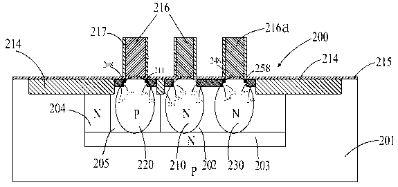 Embedded non-volatile memory provided with P+ single polycrystalline architecture of selector transistor and free of light doped regions and preparation method of embedded non-volatile memory