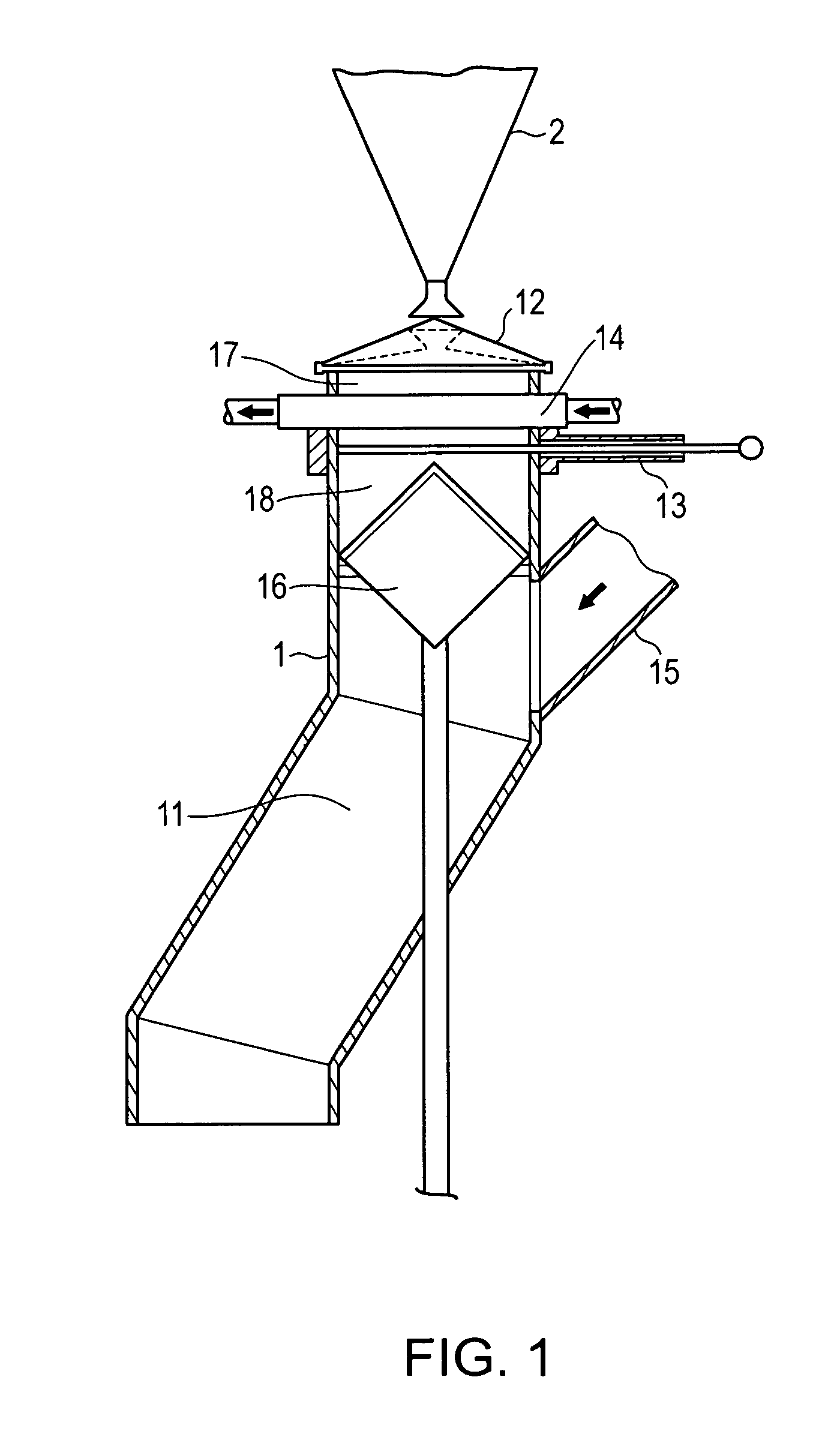 Arrangement and method for unloading raw material