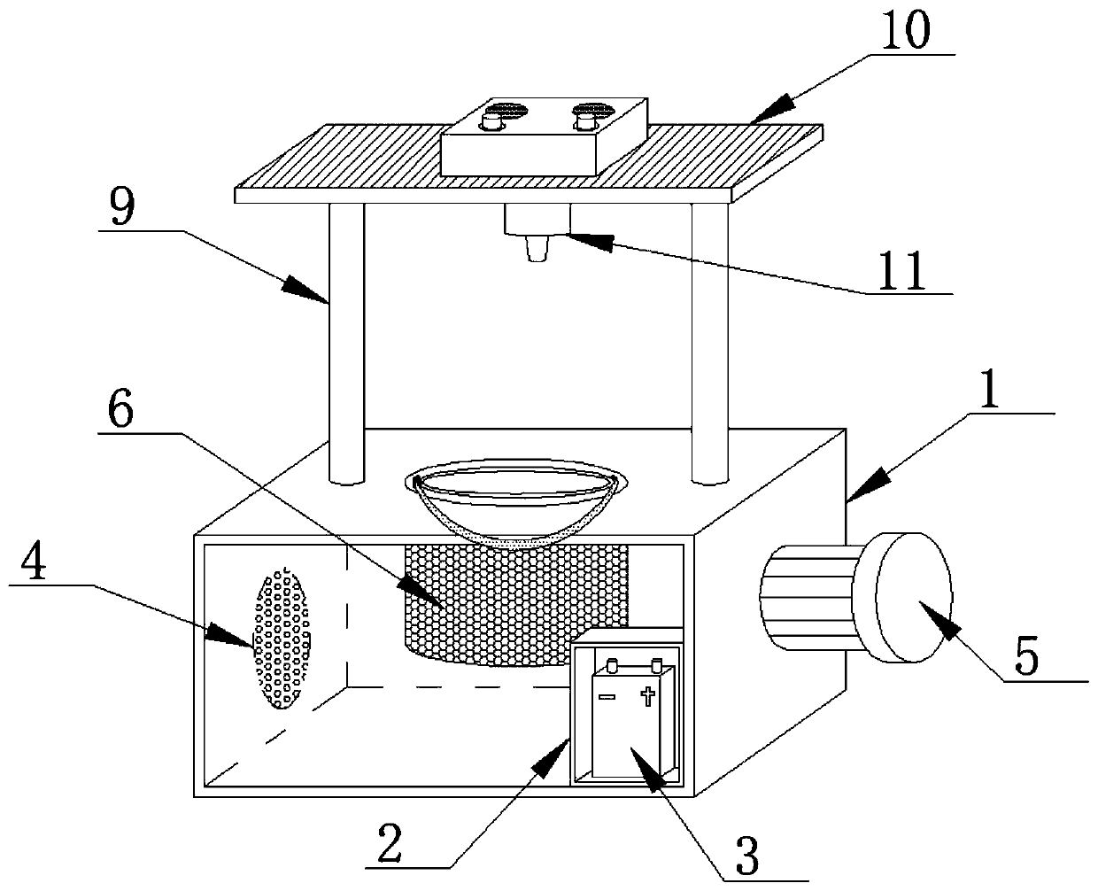 Liquid food feeding auxiliary device for postoperative patient