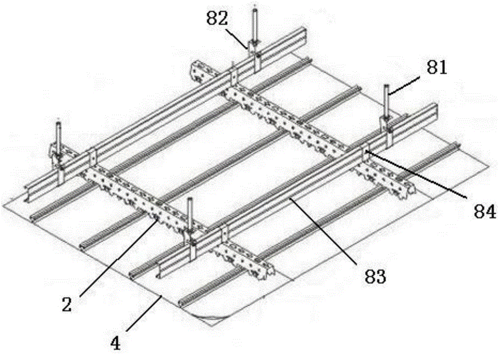 Building suspended ceiling installation structure and construction method thereof