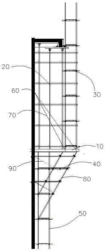 Construction method of cantilever construction platform with ultrahigh cast-in-place flaring structure in cylindrical building