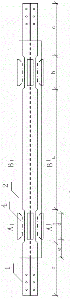 A cross-shaped retractable cross-section steel core anti-buckling energy-dissipating support member with internal baffles