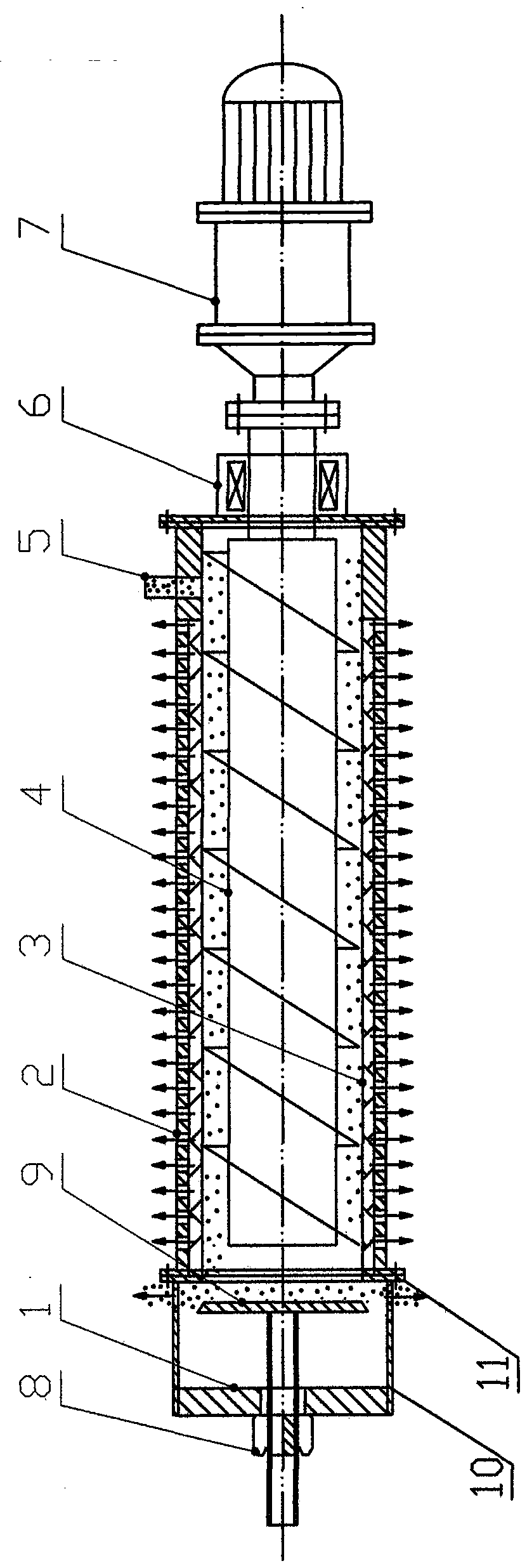 High-efficiency dewatering machine provided with filtering screen and utilizing strong spiral force for extrusion