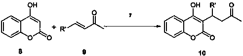 Preparation method of guanidine polymer heterogeneous catalyst and its application method in catalytic synthesis of warfarin and its derivatives