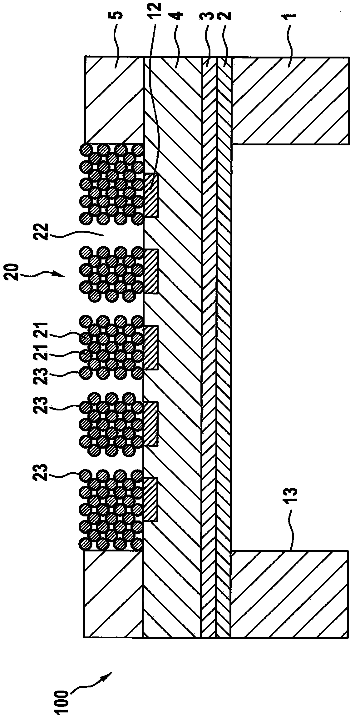 Method for producing a porous structure in a layer structure of a semiconductor component and a mems component having said porous structure element