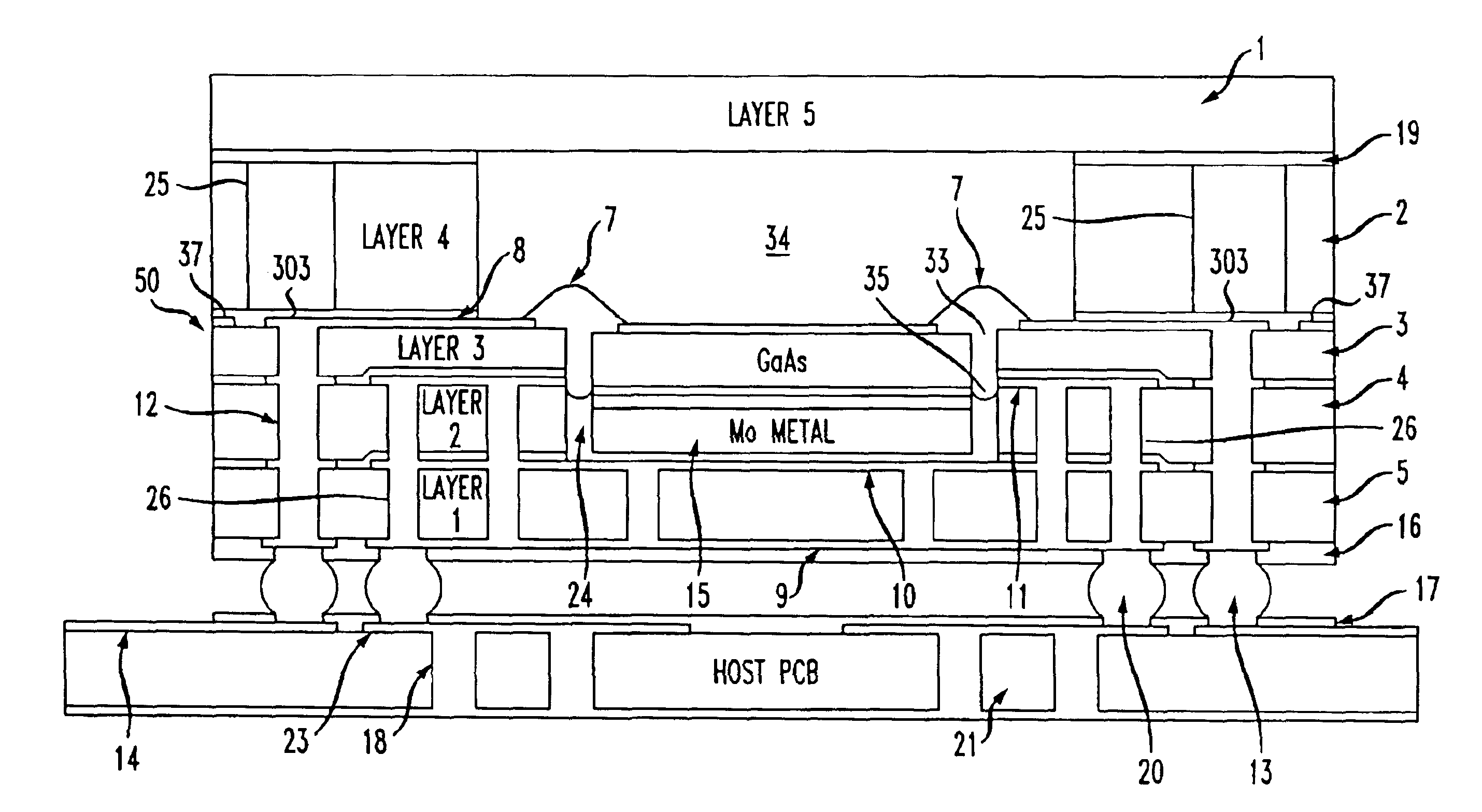 RF transition for an area array package