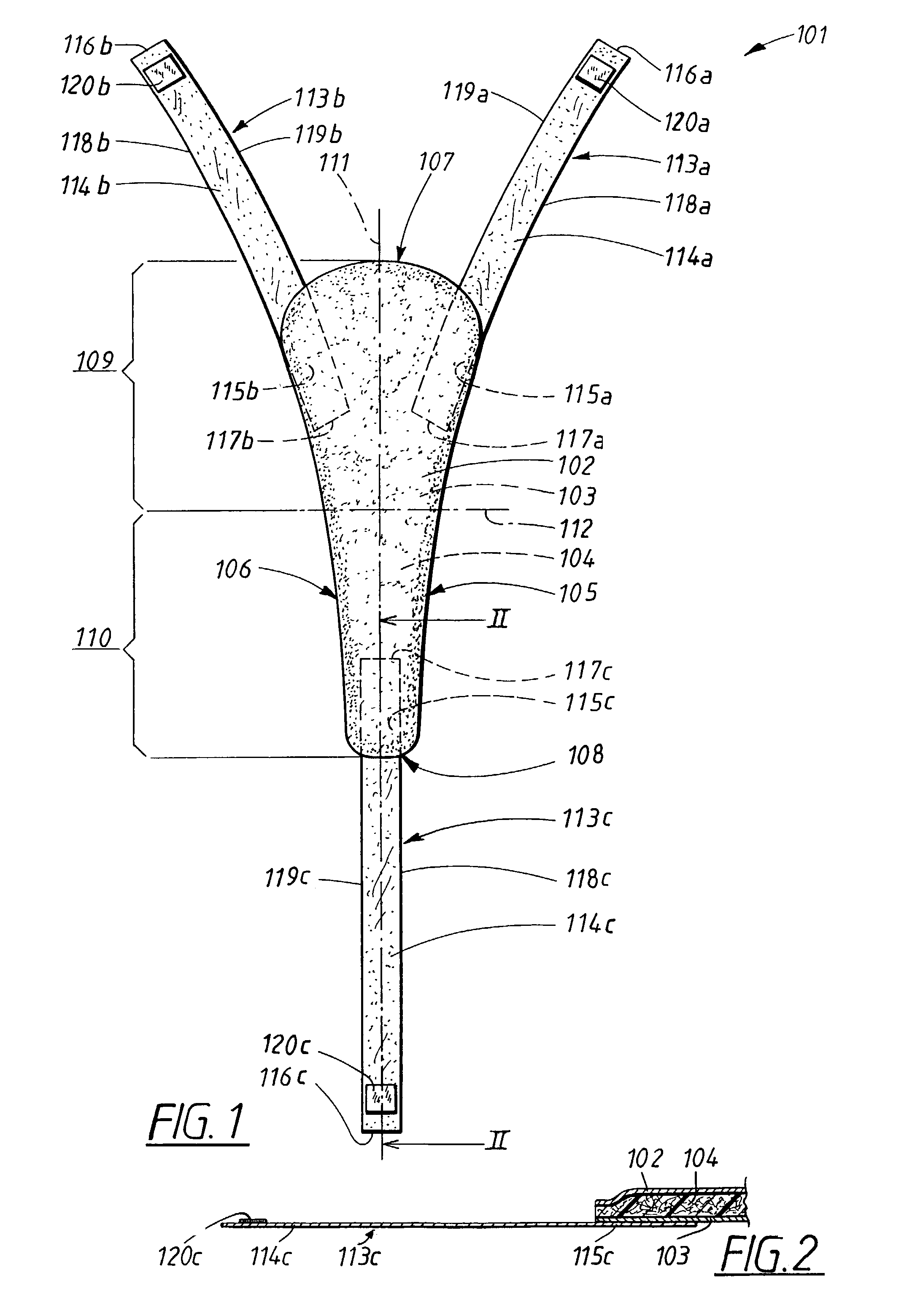 Absorbent product with fastening arrangements